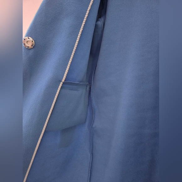 Meg & Margot Womens Blue Coat Size L - Picture 8 of 9